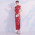 Abito cinese Qipao Cheongsam in cotone floreale con maniche ad aletta