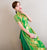 Short Sleeve Floral Embroidery Cheongsam Top Full Length Ao Dai Dress