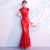 Cap Sleeve Cheongsam Top Floral Lace Mermaid Evening Dress