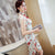 Floral Silk Bodycon Retro Cheongsam Chinesisches Kleid Tageskleid