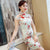 Floral Silk Bodycon Retro Cheongsam Chinesisches Kleid Tageskleid
