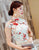 Floral Silk Bodycon Retro Cheongsam Chinesisches Kleid Tageskleid