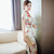 Floral Silk Bodycon Retro Cheongsam Chinesisches Kleid Tageskleid