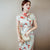 Floral Silk Bodycon Retro Cheongsam Chinesisches Kleid Tageskleid