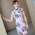 Floral Silk Bodycon Retro Cheongsam Chinesisches Kleid Tageskleid