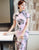 Robe de jour en soie florale moulante rétro Cheongsam chinoise