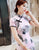 Floral Silk Bodycon Retro Cheongsam Chinesisches Kleid Tageskleid