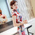 Floral Silk Bodycon Retro Cheongsam Chinesisches Kleid Tageskleid