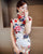 Floral Silk Bodycon Retro Cheongsam Chinesisches Kleid Tageskleid