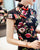 Blumen Seide Retro Cheongsam Knielanges Chinesisches Kleid Tageskleid