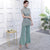 Cheongsam-Top mit floraler Spitze und Chiffon-Schlaghose