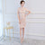 Mandarin Collar Short Sleeve Cheongsam Mini Lace Chinese Dress