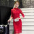 Mandarin Collar Half Sleeve Cheongsam Floral Lace Evening Dress