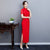 Short Sleeve Full Length Cheongsam Bodycon Lace Chinese Dress