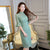 Mandarin Sleeve Illusion Neck Cheongsam Floral Lace Chinese Dress
