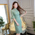 Mandarin Sleeve Illusion Neck Cheongsam Floral Lace Chinese Dress