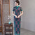 Robe chinoise en dentelle Cheongsam à manches courtes et boutons à bretelles