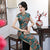 Schlüsselloch-Ausschnitt Flügelärmeln Cheongsam Blumenspitze Chinesisches Kleid