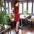 Cap Sleeve Knee Length Cheongsam Floral Lace Chinese Dress