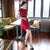 Cap Sleeve Knee Length Cheongsam Floral Lace Chinese Dress