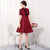 Short Sleeve Knee Length Floral Lace Chinese Dress