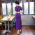 Lace Sleeve Full Length Cheongsam Floral Lace Chinese Dress