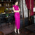 Cap Sleeve Full Length Cheongsam Floral Lace Chinese Dress