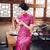 Robe chinoise en dentelle florale Cheongsam moulante à manches courtes