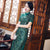 Robe chinoise en dentelle florale Cheongsam moulante à manches courtes