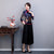 Chemisier chinois à fleurs à manches longues en velours traditionnel Cheongsam