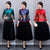 Lange Ärmel Samt Traditionelles Cheongsam Top Chinesische Bluse mit Blumenmuster