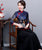 Camicetta cinese floreale a maniche lunghe in velluto tradizionale Cheongsam