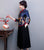 Long Sleeve Velvet Traditional Cheongsam Top Floral Chinese Blouse