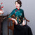 Chemisier chinois à fleurs à manches longues en velours traditionnel Cheongsam