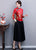 Long Sleeve Velvet Traditional Cheongsam Top Floral Chinese Blouse