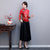 Long Sleeve Velvet Traditional Cheongsam Top Floral Chinese Blouse