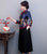 Falda de estilo chino tradicional de terciopelo grueso a juego