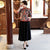 3/4 Sleeve Floral Watered Gauze Cheongsam Top Chinese Blouse