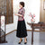 Chinesische Bluse mit 3/4-Ärmeln und Blumen aus Gaze-Cheongsam-Top