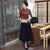 Cheongsam-Top mit Blumenmuster aus Gaze im Retro-Chinesischen Stil