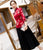 3/4 Sleeve Floral Watered Gauze Cheongsam Top Elegant Chinese Blouse