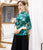 3/4-Ärmel-Cheongsam-Oberteil mit Blumenmuster aus bewässerter Gaze Elegante chinesische Bluse