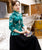 3/4 Sleeve Floral Watered Gauze Cheongsam Top Elegant Chinese Blouse