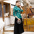 Camicetta cinese elegante con top in cheongsam in garza con maniche a 3/4 floreale