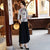 Chemisier chinois élégant à demi-manches en spandex à fleurs et cheongsam