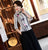 Chemisier chinois élégant à demi-manches en spandex à fleurs et cheongsam