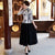 Chemisier chinois élégant à demi-manches en spandex à fleurs et cheongsam