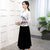 Mandarin Collar Floral Silk Blend Cheongsam Top Bodycon Chinese Blouse