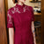 Half Sleeve Cheongsam Top Plus Size Floral Lace Chinese Dress