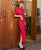 Traditional Cheongsam Retro Lace Chinese Dress with Gilding Floral Appliques